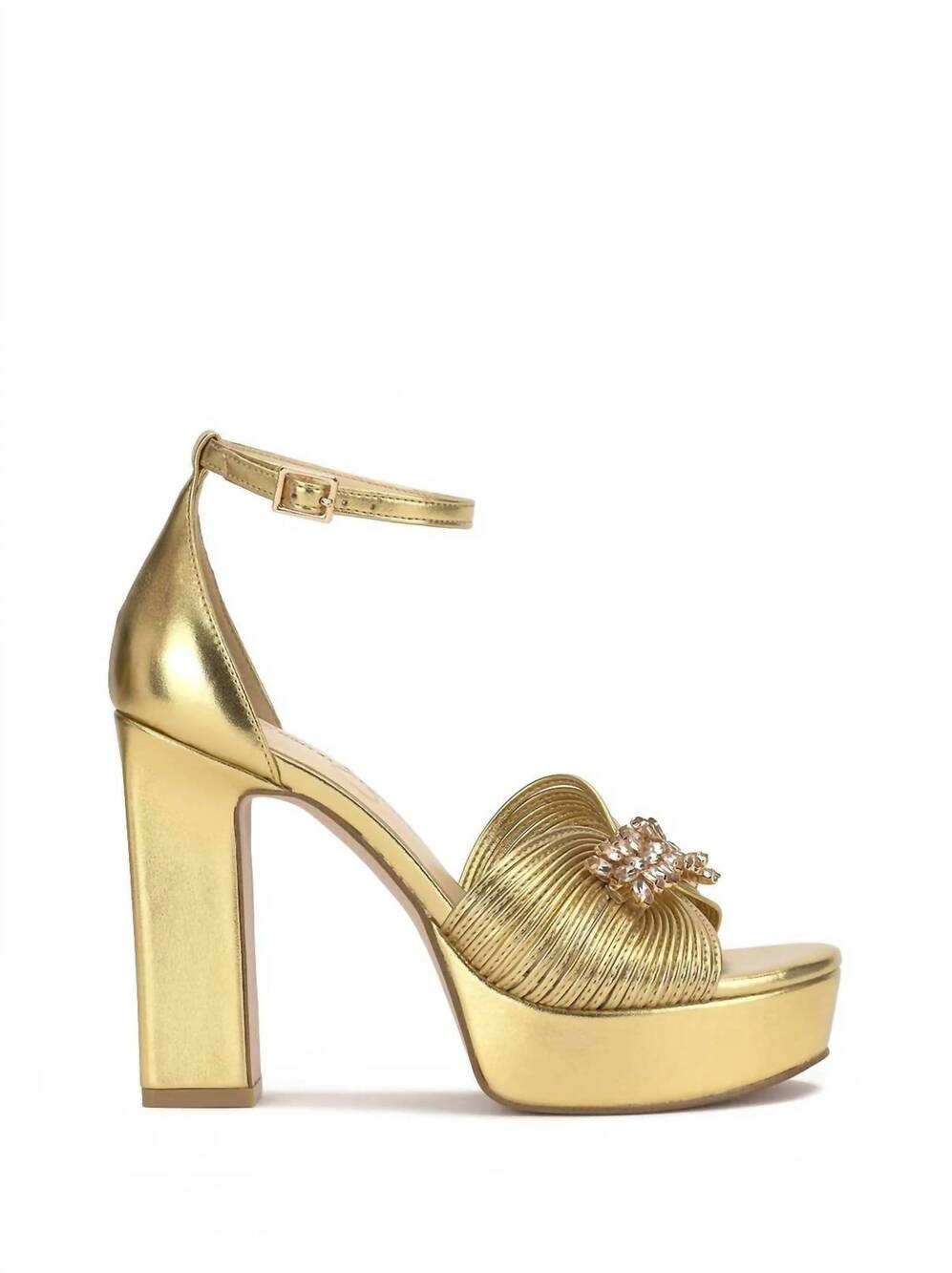 NEW JESSICA SIMPSON women's anissia platform sandals in gold - Picture 1 of 4